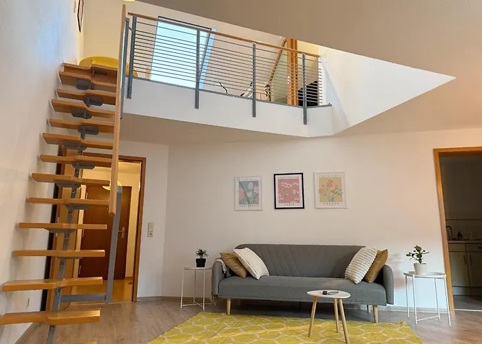 Zentrale, Designer Maisonette Mit Galerie, Gruppen- Und Kinderfreundlich, Smart Tv Lägenhet Erfurt